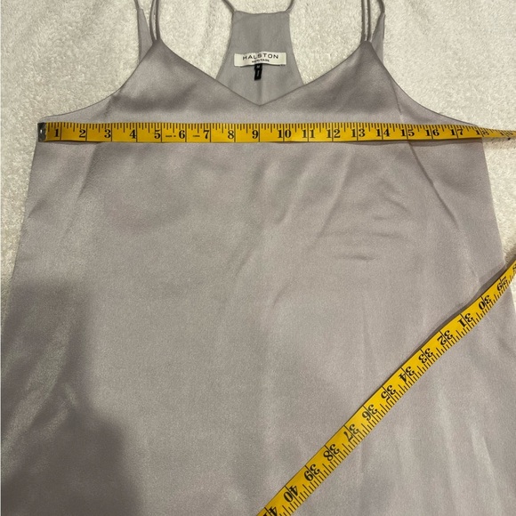 HALSTON Silver Fog Slip Satin Dress.Size M - Picture 14 of 14